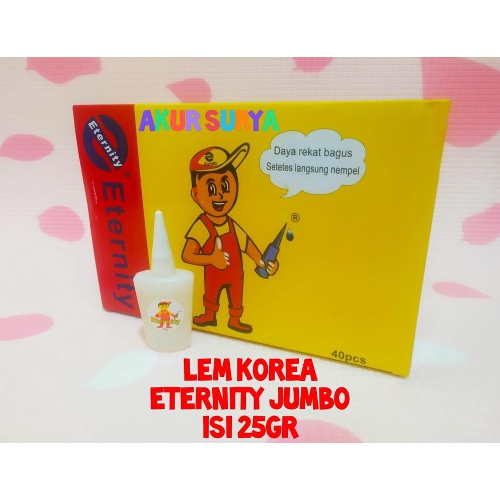 

Banyak Promooo !!! (Box 40 Pcs) Lem Korea Eternity Jumbo Gambar Orang Bertopi Gambar Tukang Orinal Berkualitas - Lem Setan - Lem Serbaguna - Lem Serba Guna - Lem Tetes Cair - Lem Power Glue - Lem Alteco Eternity Jumbo Orinal Berkualitas
