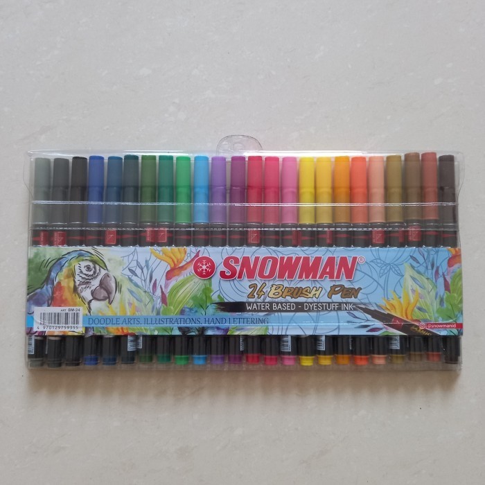 

Snowman Brush Pen /Brush Pen Kuas Set 24 Warna Bm-24 Lettering Doodle