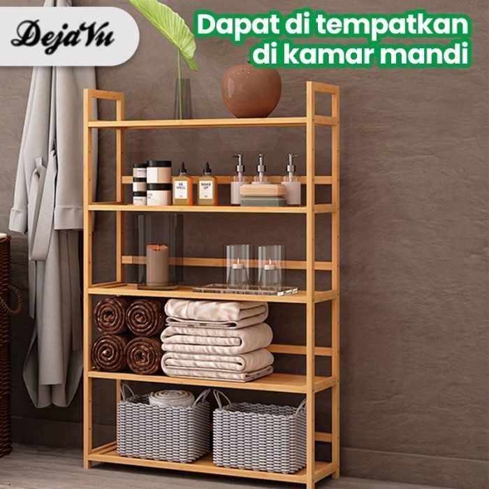 DEJAVU RAK BUKU SUSUN RAK KAYU KAMAR MANDI RAK DAPUR SERBAGUNA HRK205
