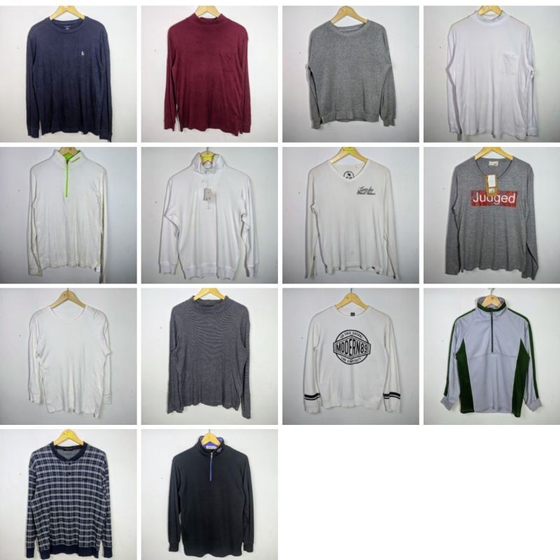 KAOS LENGAN PANJANG POLOS PRINT PRIA WANITA ORIGINAL SECOND PROMO