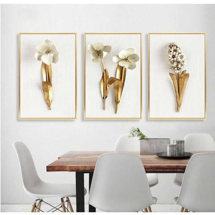 Lukisan Dinding Bunga 3D Ukuran Besar / Lukisan Kanvas 3D