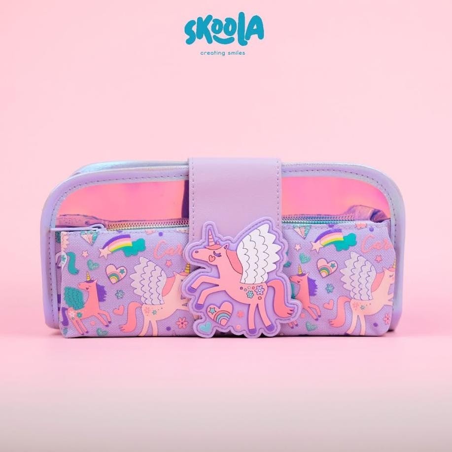 

SKOOLA TEMPAT PENSIL LIPAT 3 PENCIL CASE THREEFOLD ANAK PEREMPUAN LUCU UNICORN CAT MERMAID - PENSY LARIS