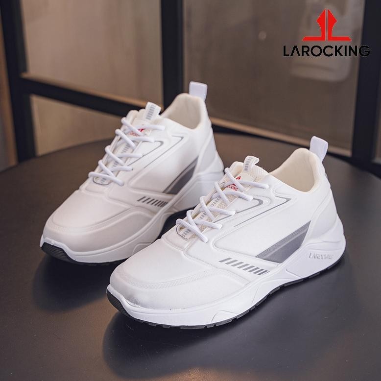 LAROCKING - RAPTOR PUTIH POLOS | SEPATU SNEAKERS RUNNING GYM SHOES GASS