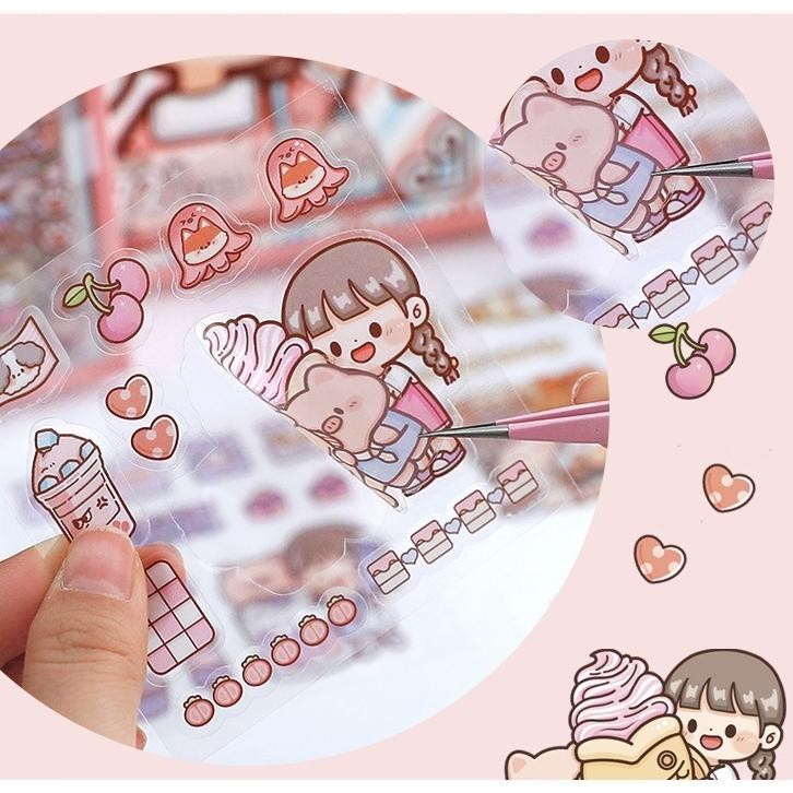 

72 LEMBAR STIKER BOX AESTHETIC EDISI DODO GIRL 1 BOX TLD80 TERLARIS