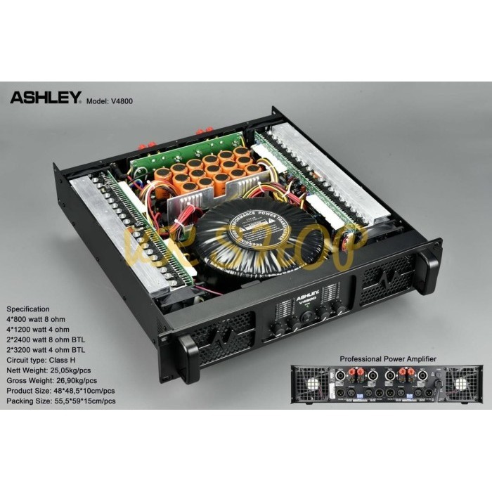 Power Amplifier Ashley V 4800 Original Ashley V4800