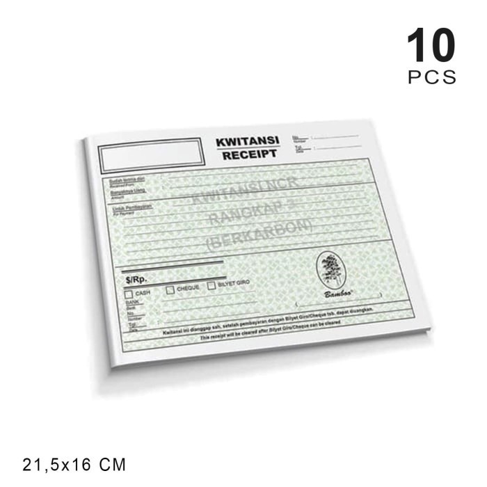 

Bamboo Kwitansi NCR 1/2 FOLIO 3 PLY [10 Pcs] HOT PROMO