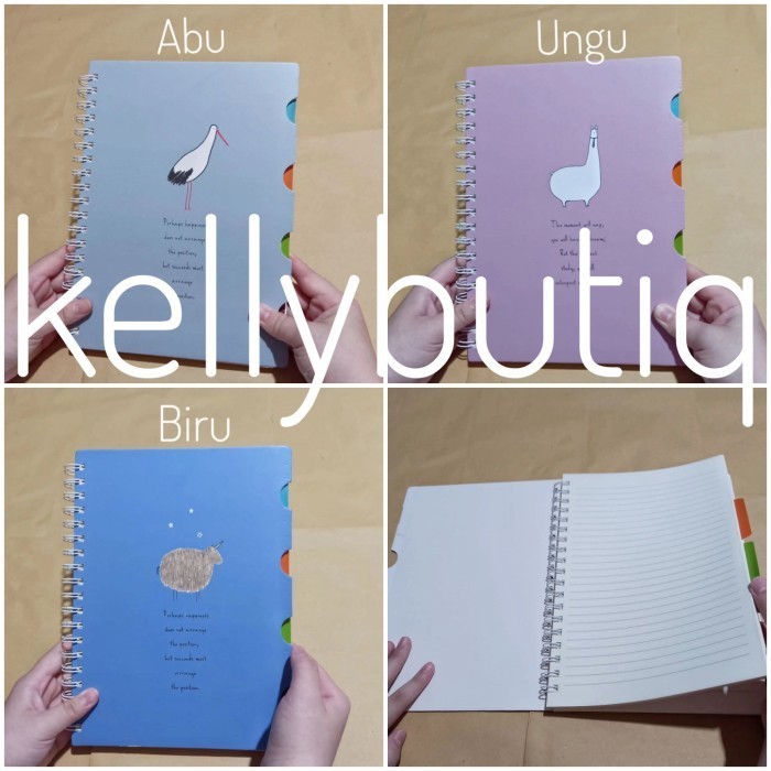 

Simple Spiral Ruled Divider Notebook Buku Tulis Agenda Hard Cover JUAL