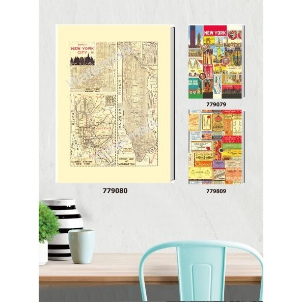 

Buku Tulis / Notebook / B5 /Hardcover/Vintage Map of New York City DISKON