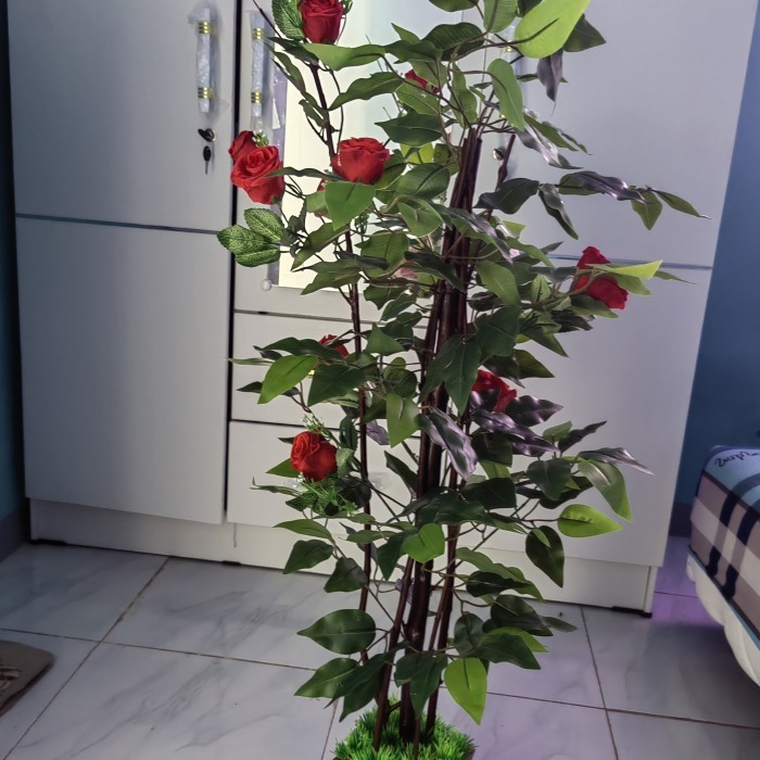 Bunga Hias, Mawar Pohon Tinggi 1 Meter (Plastik)