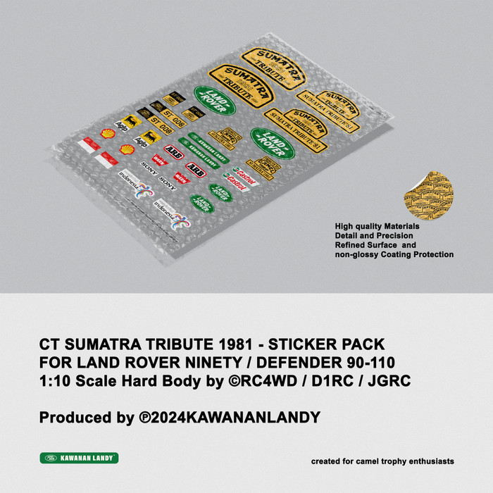 STICKER CAMEL TROPHY RC ADVENTURE 1/10 LAND ROVER D90 D110 SERIES