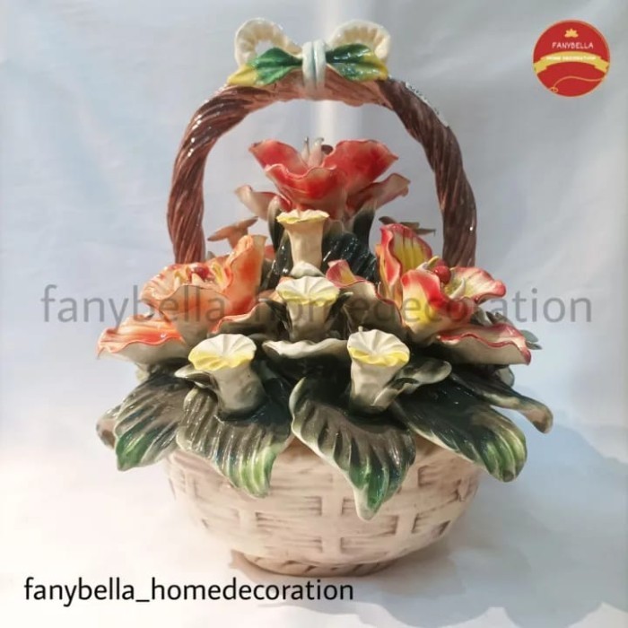 Bunga Capodimonte/ Bunga Keramik / Pajangan Ruang Tamu / Hiasan Ruang