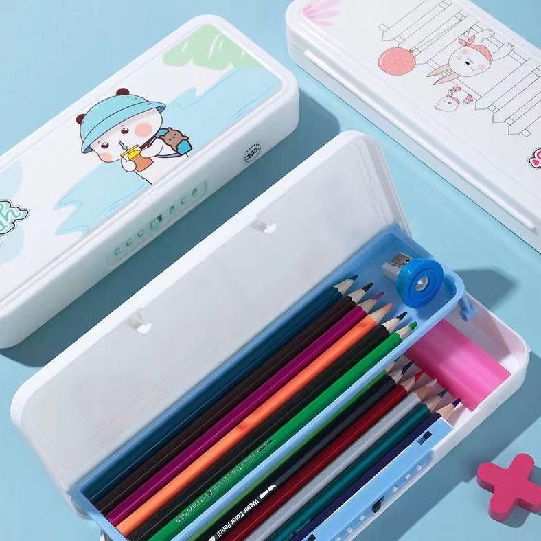 

TU26 Tempat pensil kata sandi dua lapis/tempat pensil berkapasitas besar/tempat pensil kata sandi anak Premium