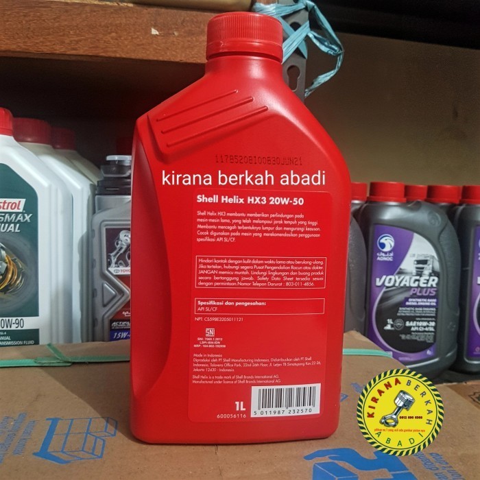 Shell Hx3 20W50 Sl Cf Kemasan 1 Liter