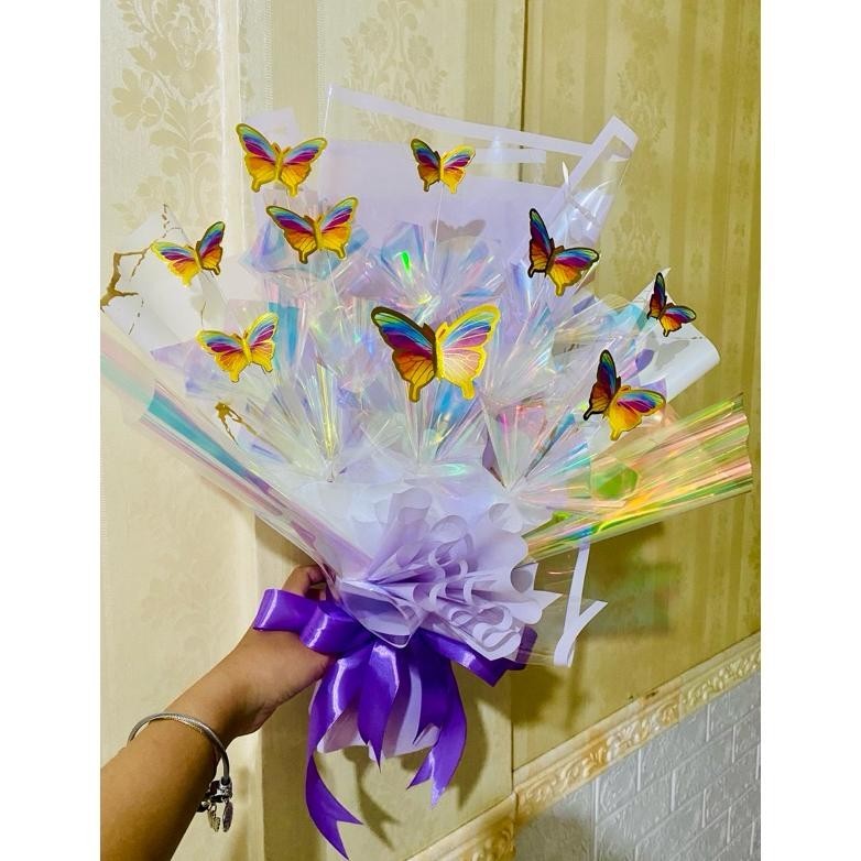 

ter-46 BUKET KUPU KUPU LED butterfly cellophane Original