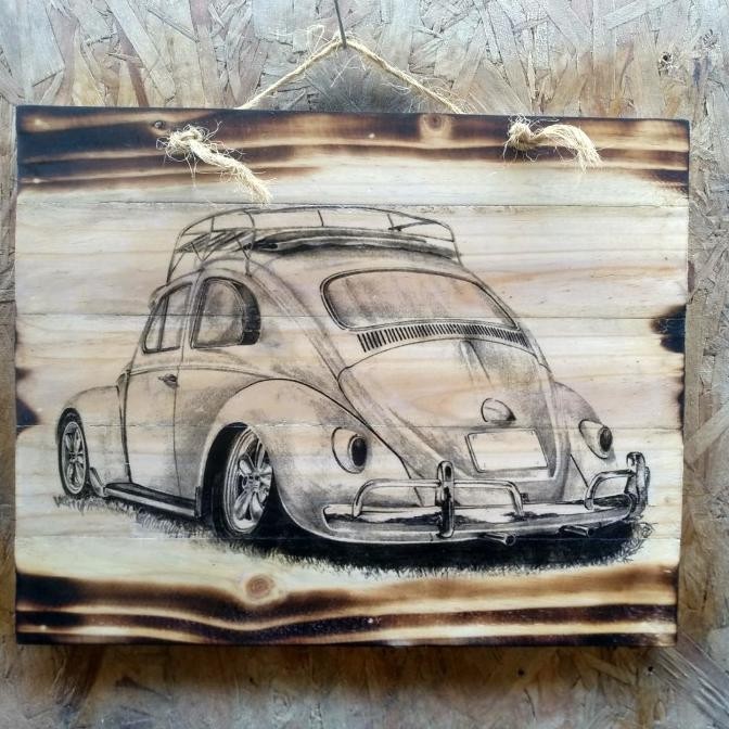 Lukisan Pensil VW kodok Jadoel Vintage Jadoel Jatibelanda Bakar