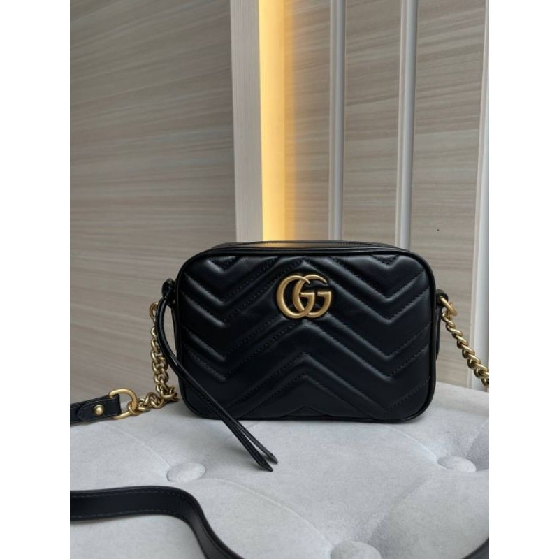 TAS BRANDED WANITA GUCCI MARMONT CAMERA BAG BLACK