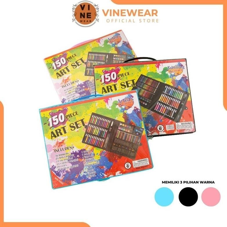 

fgk-24 Alat Lukis Art set Isi 150 Pcs Pensil Warna Set Anak Crayon Viral