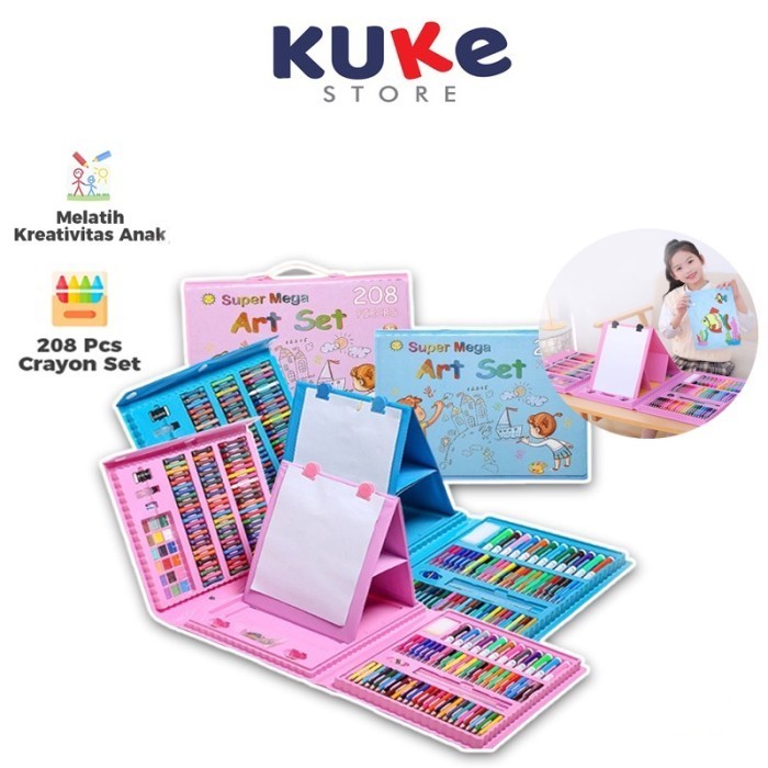 

Kuke Crayon Set 208 Pcs Crayon Full Set 208Pcs Peralatan Gambar Lukis -Anza Wahda