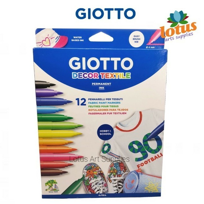 

Giotto Decor Textile Set 12 Warna Spidol Kain -Anza Wahda