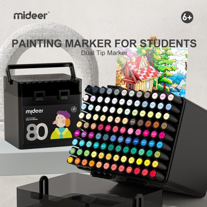 

Mideer Oil-Based Dual Tip Marker Perlengkapan Mewarnai Anak -Anza Wahda