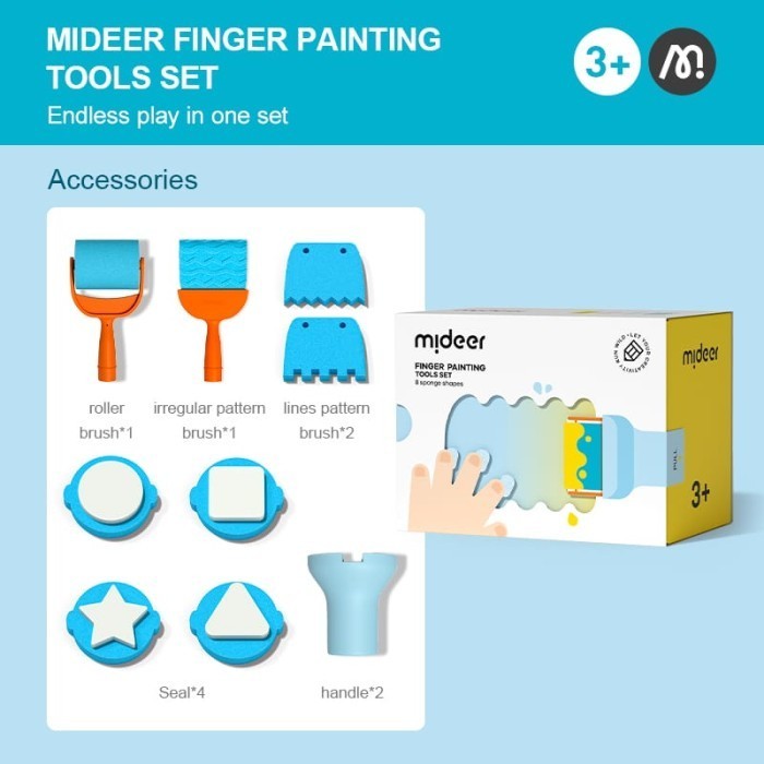 

Mideer Finger Painting Tools Set Sponge Alat Gambar Anak -Anza Wahda