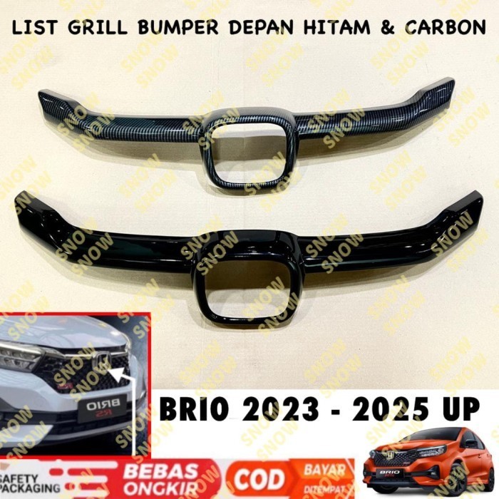 Grill Bumper Depan Cover Brio 2023 2024 2025 Rs Satya Hitam Carbon