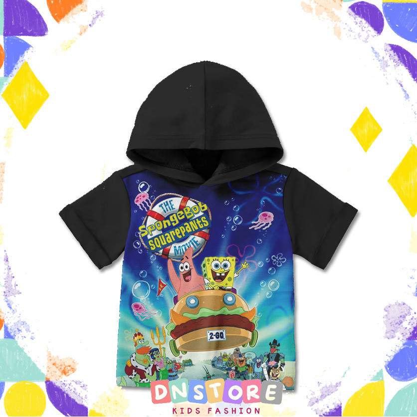 Kaos Hoodie Anak SpongeBob SquarePants v5 Baju Hoodie Film Animasi Kartun Anak SpongeBob SquarePants