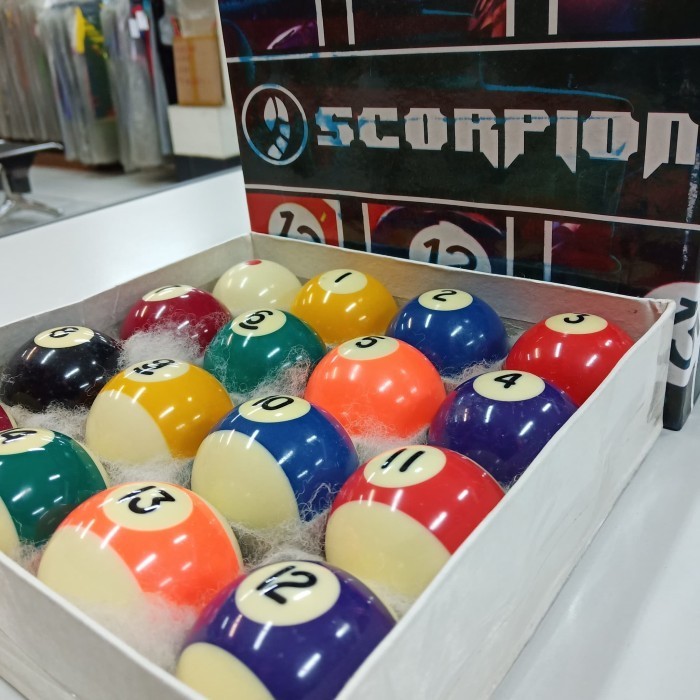 Bola Billiard 1 Set Merk Scorpion Kecil 1 7/8 GACO Bilyard Biliard