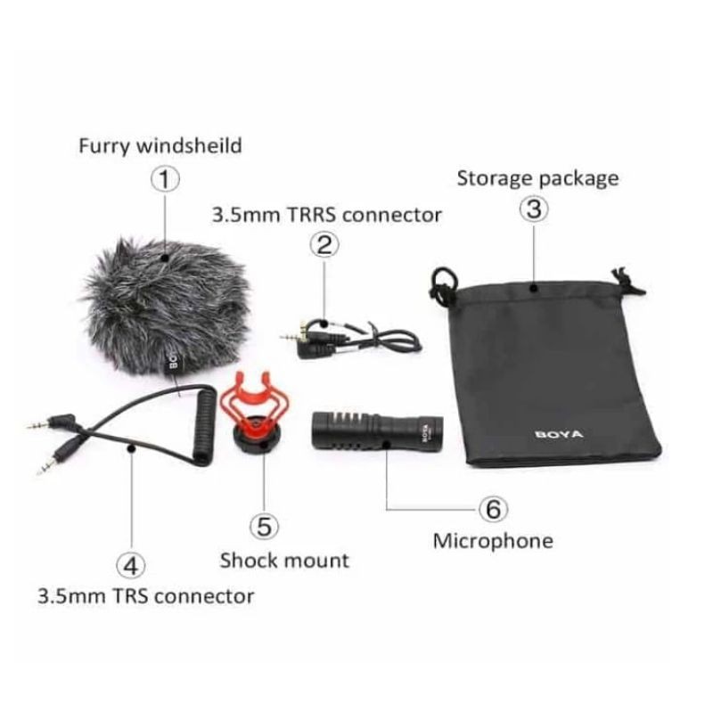 Mic clip on Boya MM1, mic clip on Hp, mic clip on kamera, garansi, Original 100%