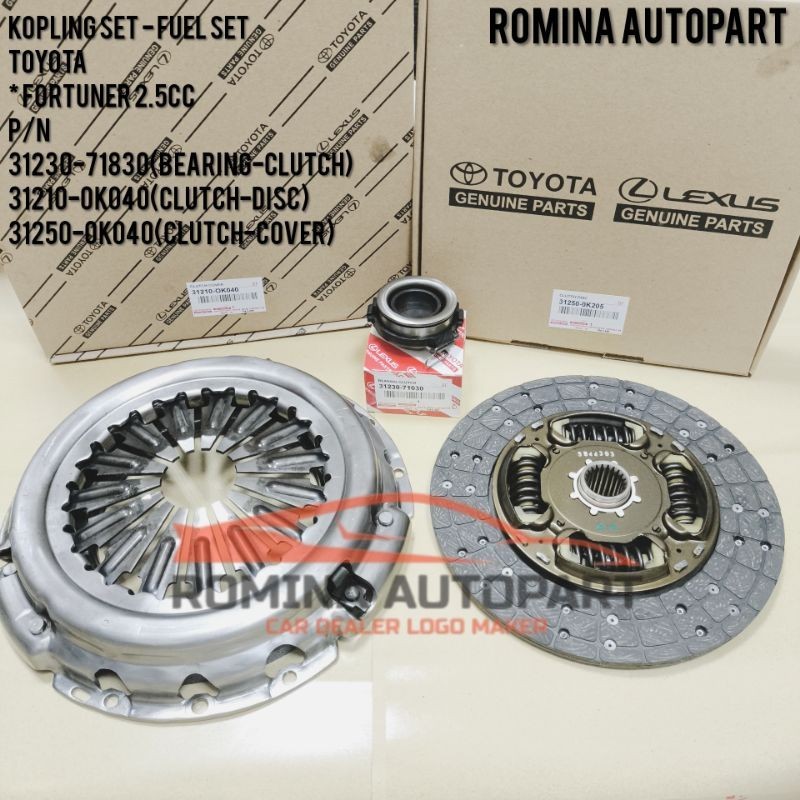 KOPLING SET FUEL SET MATAHARI KOPLING TOYOTA FORTUNER 2.5CC ORIGINAL 1SET