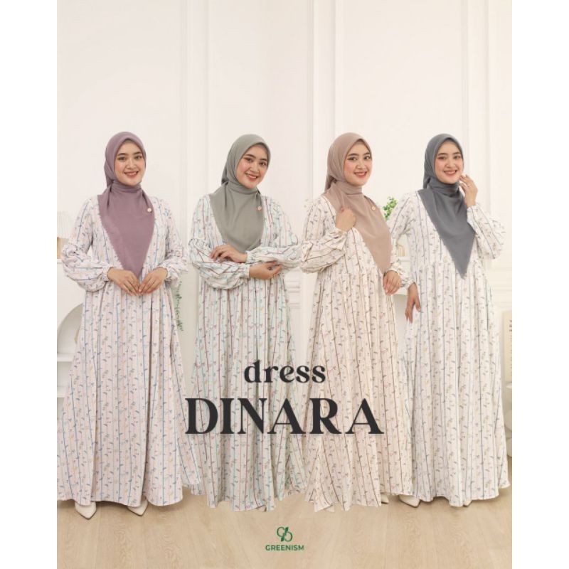 Dinara Dress motif Gamis Wanita Muslim by Greenism