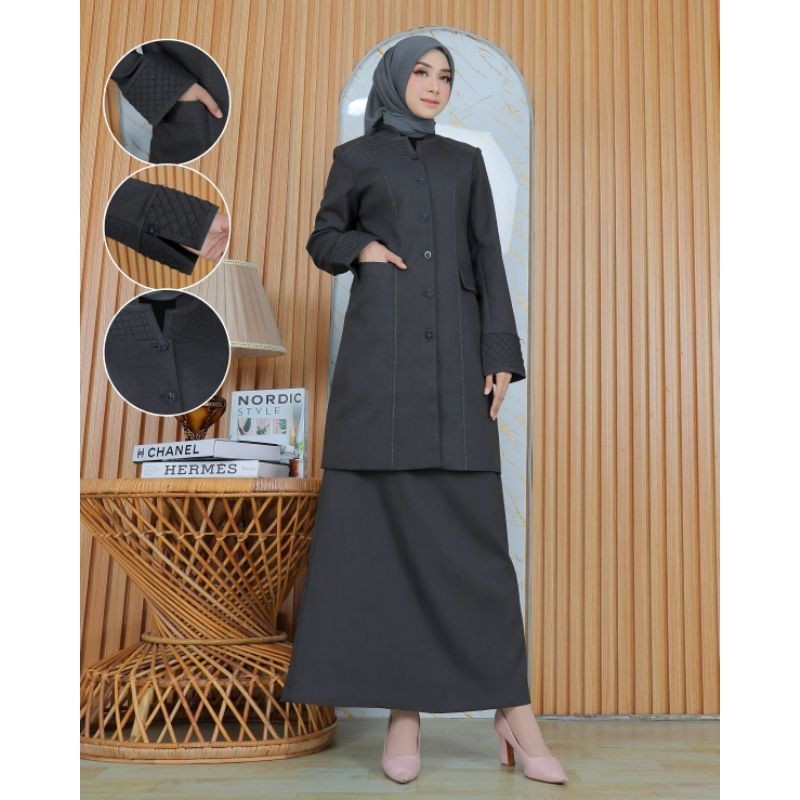 blazer wanita seragam kantor seragam dinas abu baju kantor ASN seragam guru abu baju dinas seragam P