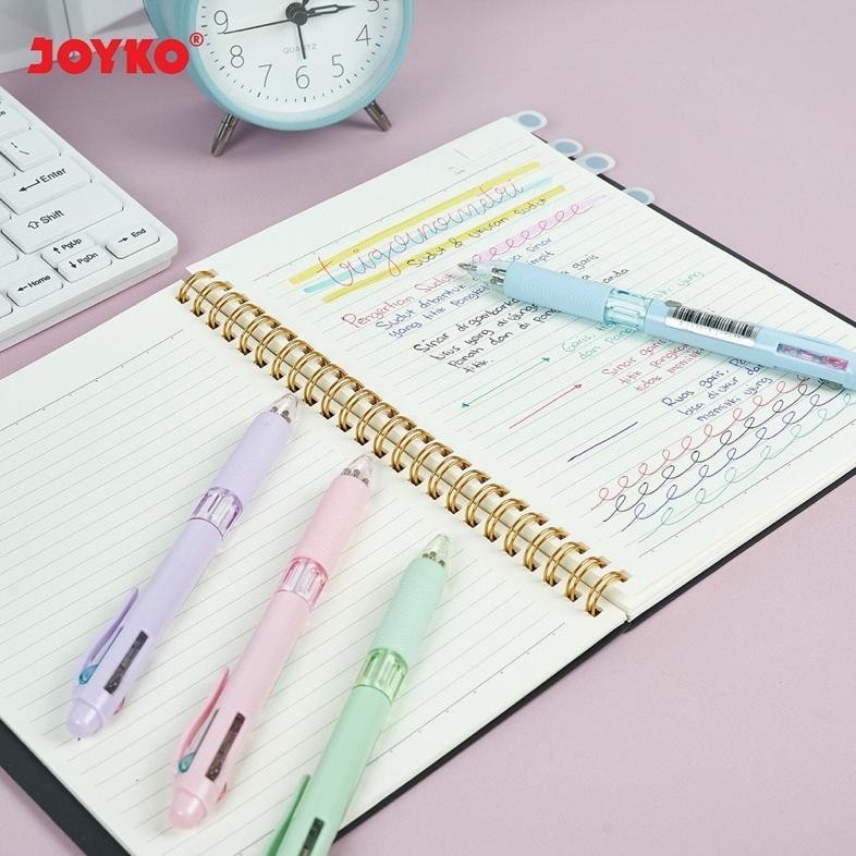 

Baru (Pcs) Ball Pen Pulpen Pena Joyko Bp-348 Quaco 4 0.7 Mm 4 Warna Colors Terbaik