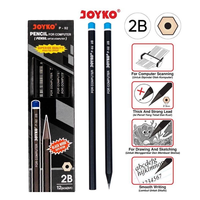 

pensil 2b joyko p-92 12 pcs
