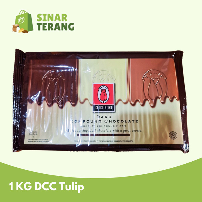 

Ready Dark Chocolate Compound Tulip 1kg / Cokelat Batang Tulip dcc 1 KG