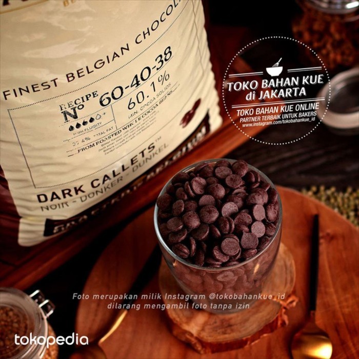 

Ready Callebaut 60% 1kg Dark Chocolate Couverture Coklat Baking Cokelat 6040