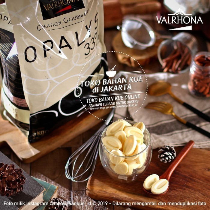 

Ready Valrhona OPALYS 33% White Chocolate 250gr Couverture Coklat Putih Coin