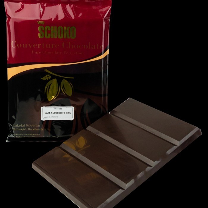 

Ready dark chocolate couverture 60% 1kg blok / easy melt chocolate blok