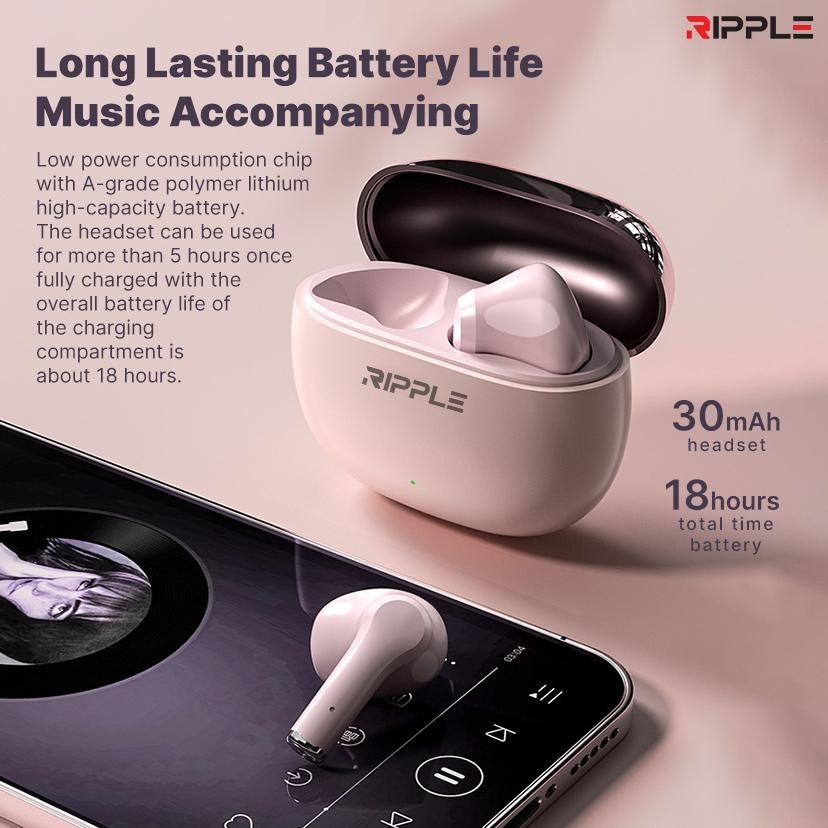 (FLASH SALE) RIPPLE RIPPODS TRUE PLUS TWS HEADSET BLUETOOTH EARPHONE MINI EARBUDS HANDSFREE TERLARIS