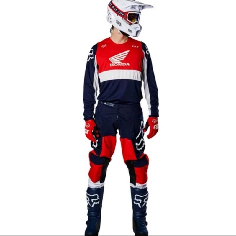 CUSTOM JERSEY HONDA SET NAVY RED MOTOCROSS TRAIL ENDURO EVRONA