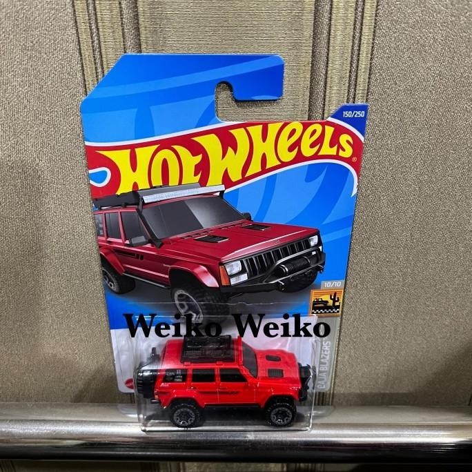 hotwheels 95 jeep cherokee merah