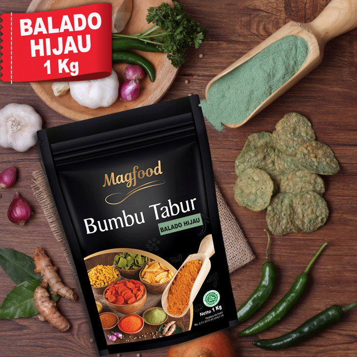 

Ready MAGFOOD BUMBU TABUR BALADO HIJAU KEMASAN 1 KG