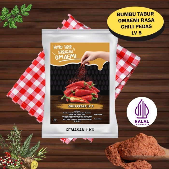 

Ready BUMBU TABUR CHILI PEDAS LVL 5 FOOD GRADE 1KG