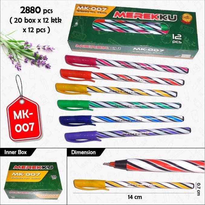 

Ballpoint pen merekku mk 007 isi 12 pc