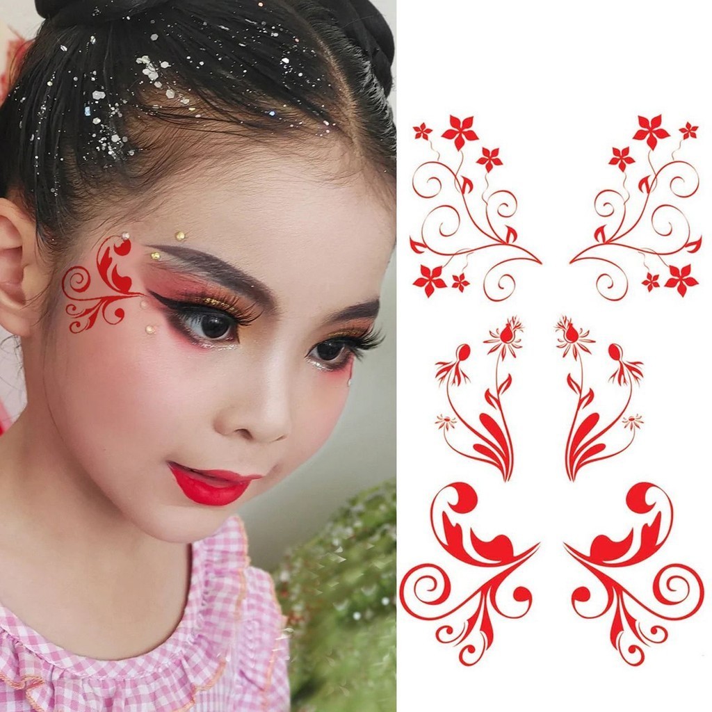 Kostum Kuno Kuno Stiker Sudut Mata Anak-anak Makeup Wajah Kinerja Panggung Kompetisi Makeup
