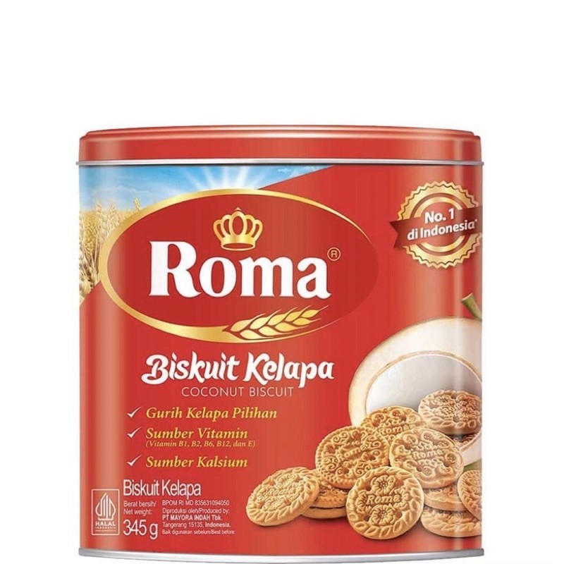 Roma biskuit Kelapa Kaleng 345g