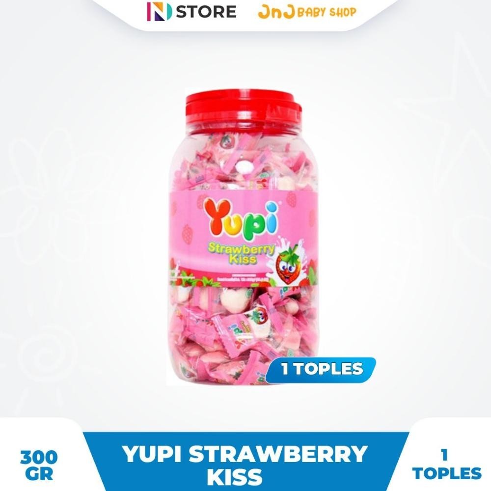 

Permen Yupi Strawberry Kiss Jar 300Gr 1 Toples/Yupi Toples