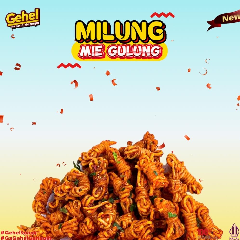 

New Launching Mie Gulung (Milung) 200Gr, Mie Uwel Pedas Jeruk - Makanan Ringan Food