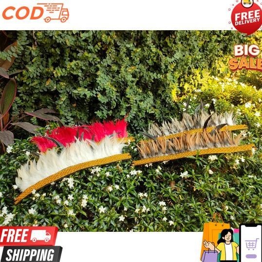 Bando bulu ayam Aksesoris Kepala I topi Adat Papua Irian Tradisional Promo