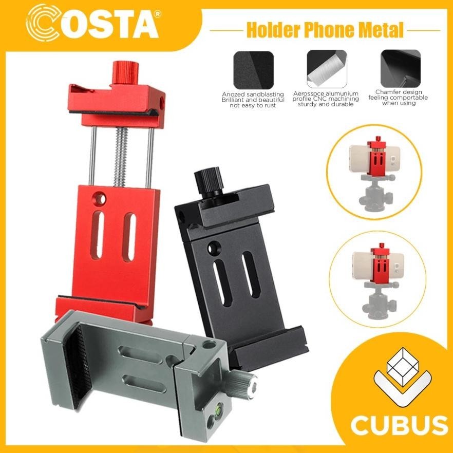 COSTA PH-10 CNC Metal Phone Holder Tripod With HotShoe/ Waterpass